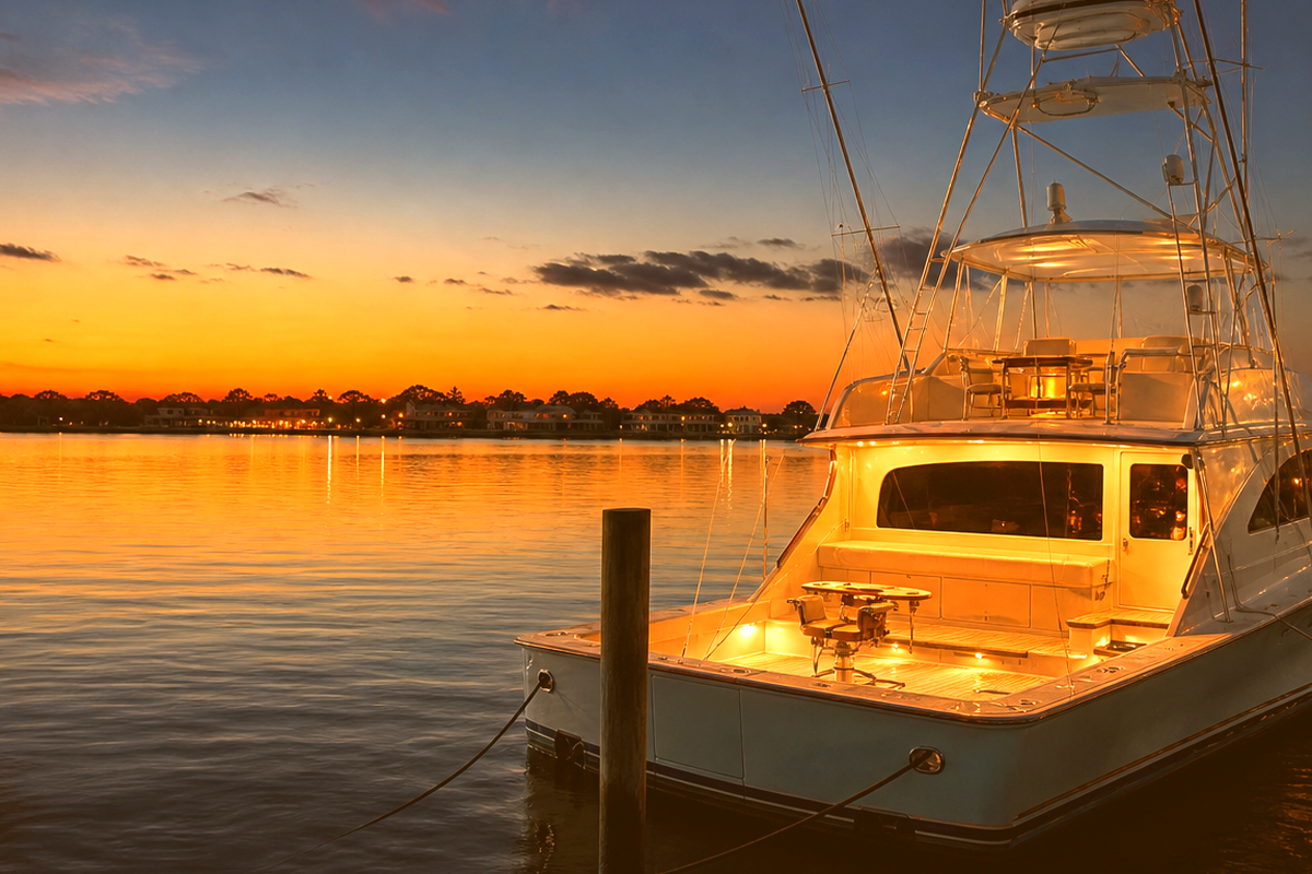 Warm light on the water at first hour.