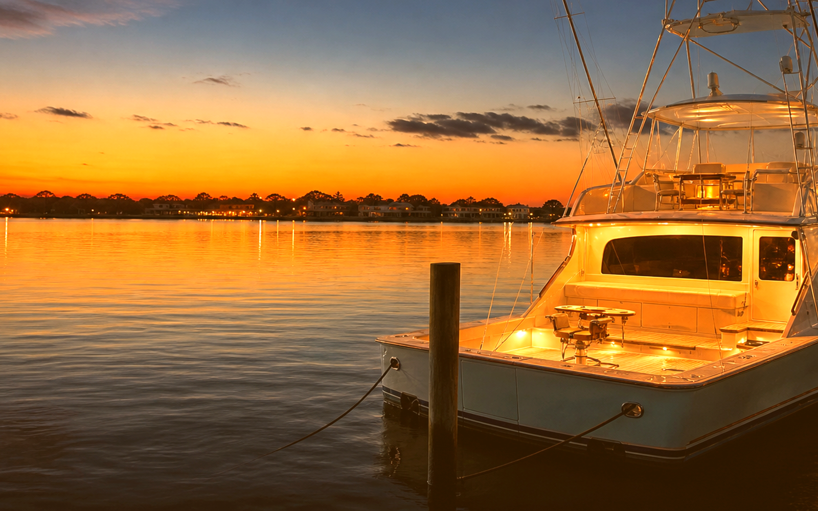 First light on the water.