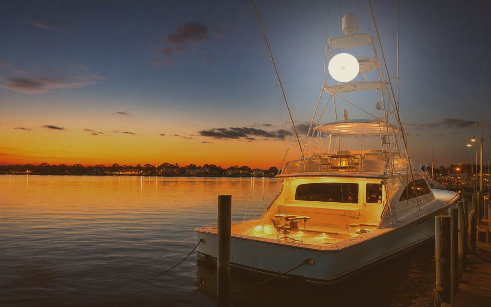 Moon over warm water.